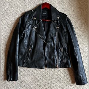 Lucky Brand Classic Leather Moto Jacket, 100% Leather